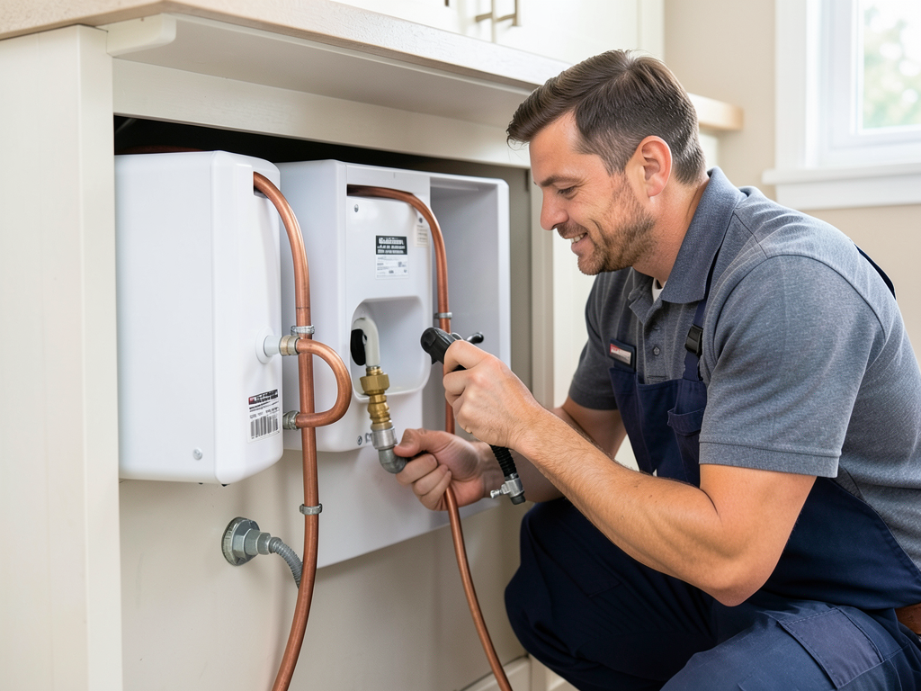 Installing a new ice maker water line for your fri